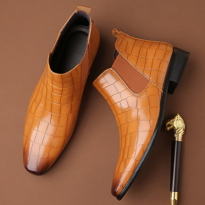 Bottines Chelsea Homme – Finition Brillante, Style Moderne