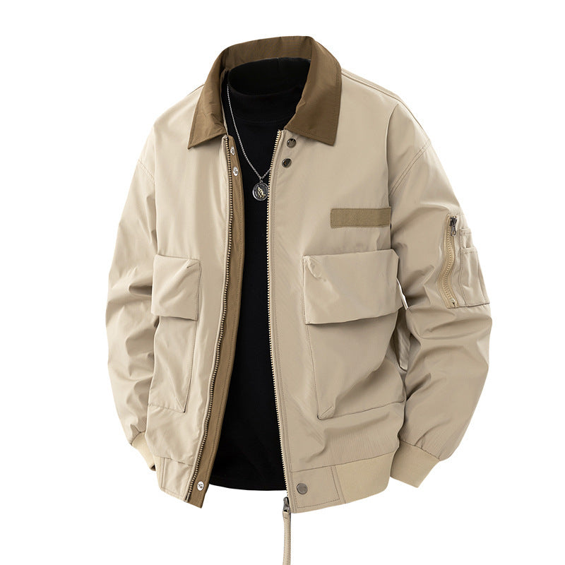 Blouson Aviateur Homme – Détail Col Contrastant, Style Utilitaire