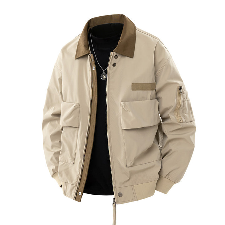 Blouson Aviateur Homme – Détail Col Contrastant, Style Utilitaire