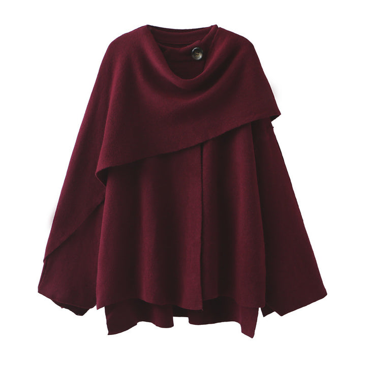 Cardigan Femme Maille – Col Écharpe Asymétrique Coupe Ample