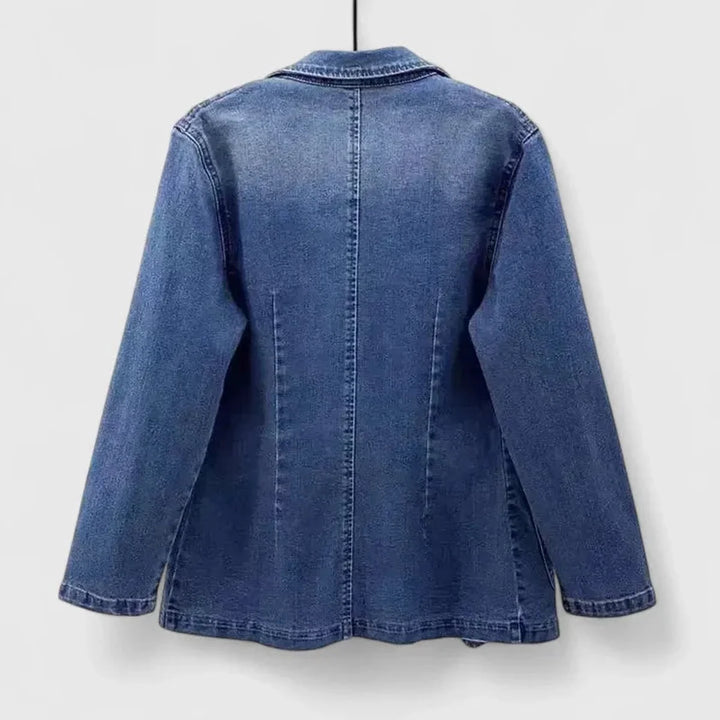 Damen-Jeansjacke – taillierter Schnitt, Reverskragen, ein Knopf