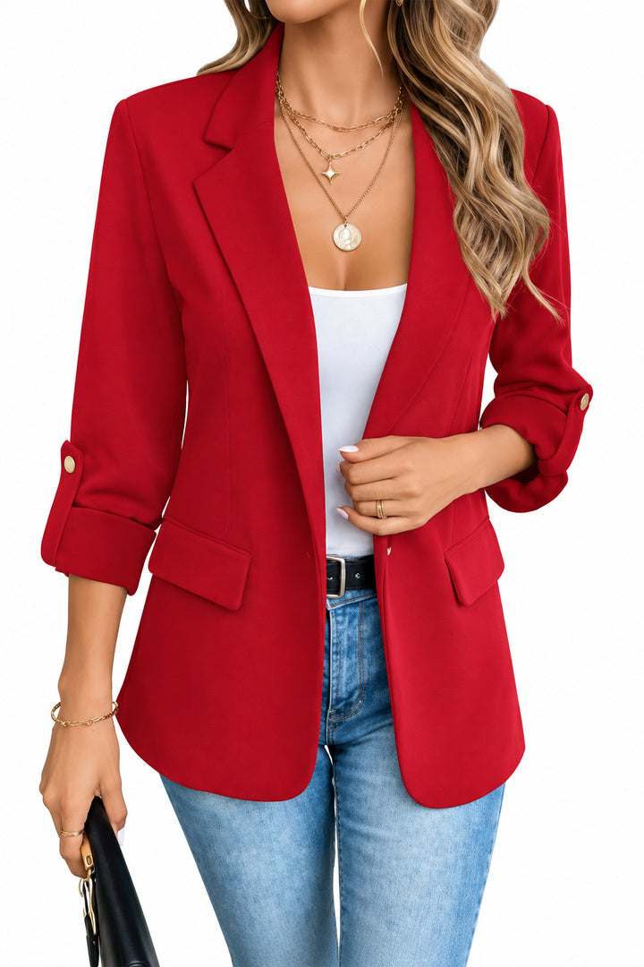 Blazer Femme à Manches Longues – Coupe Tailleur Décontractée