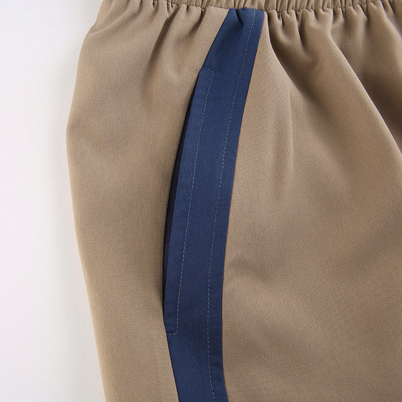Pantalon Jogger Homme Rétro à Rayures Contrastées – Coupe Décontractée