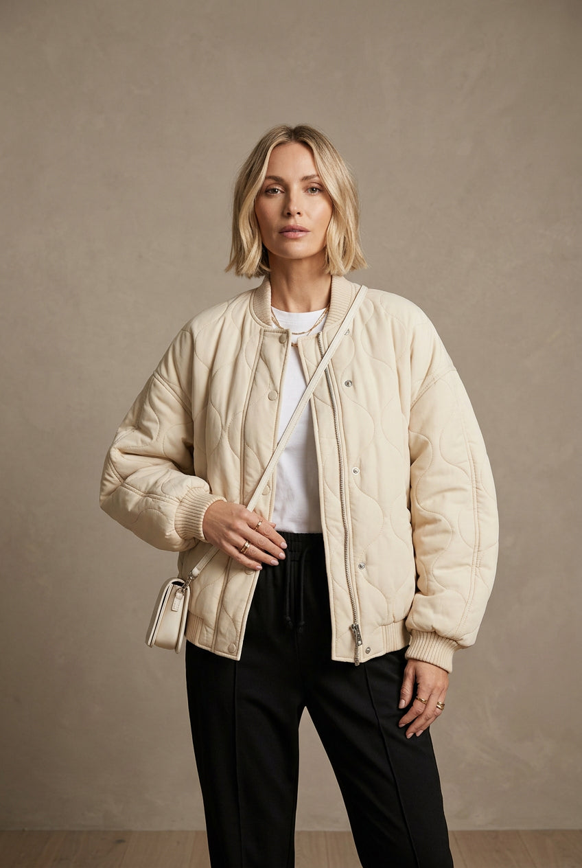 Veste Femme Coton – Coupe Loose Style Pilote Décontracté