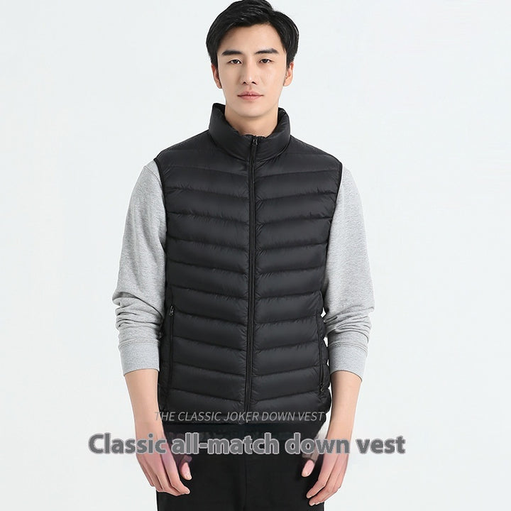 Gilet Matelassé Homme – Col Montant Coupe Décontractée
