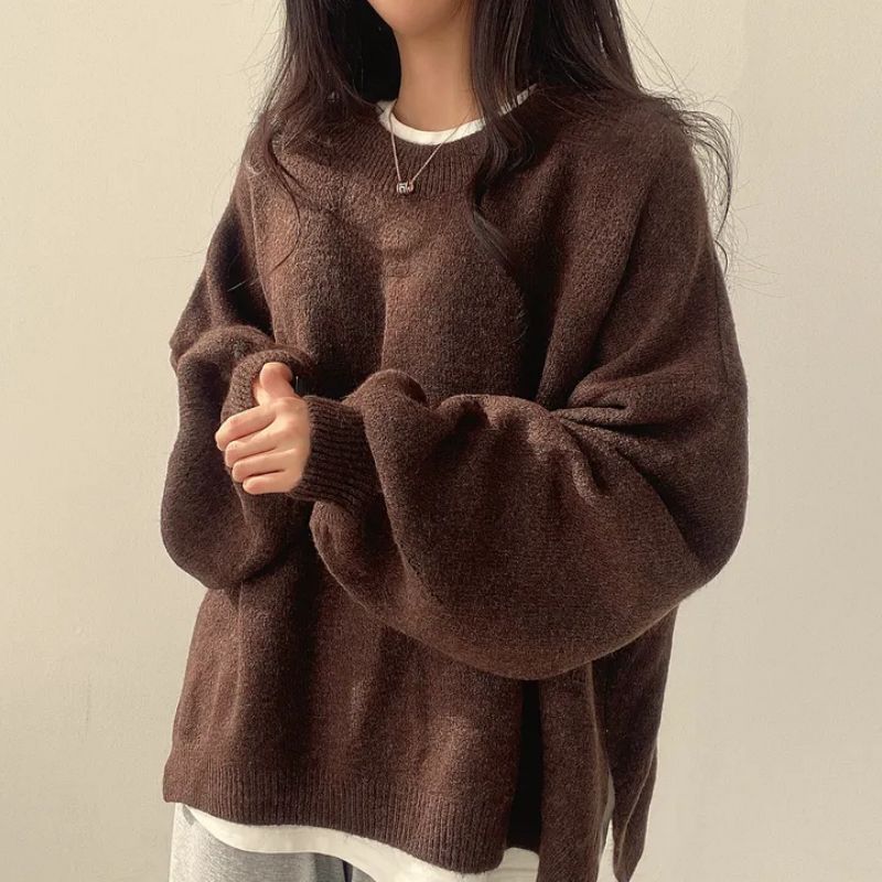 Pull Femme Maille – Coupe Ample Manches Longues