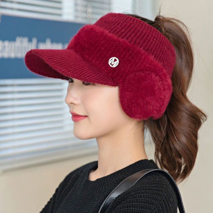 Bonnet Tricot Ouvert Femme – Maintien Queue de Cheval &amp; Oreilles au Chaud