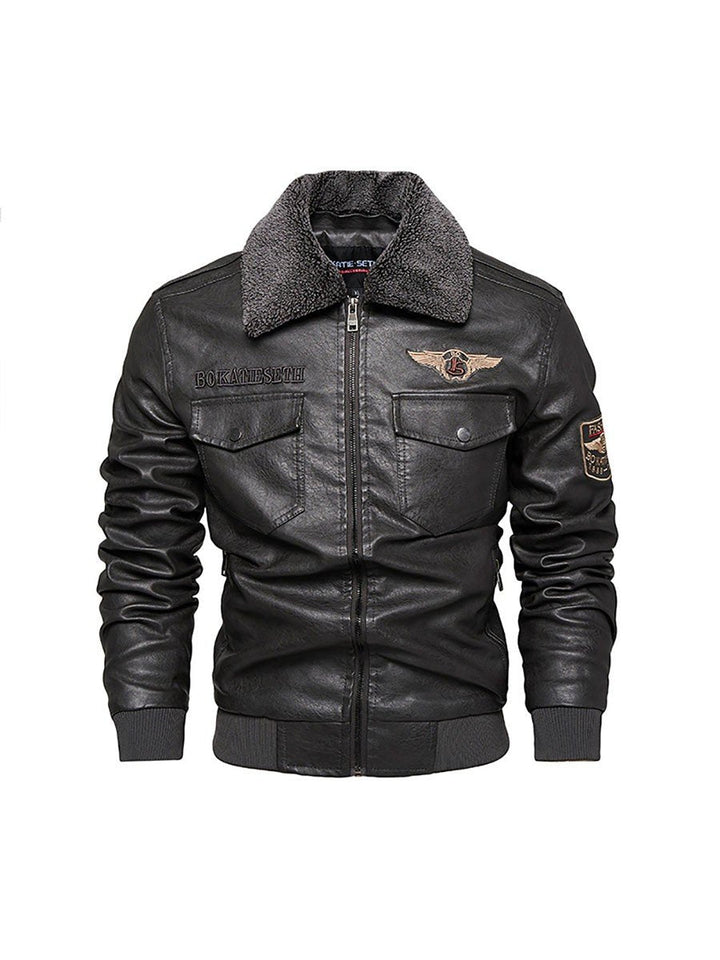 Herren-Blouson aus veganem Material – Kuscheliger Kragen im Biker-Stil