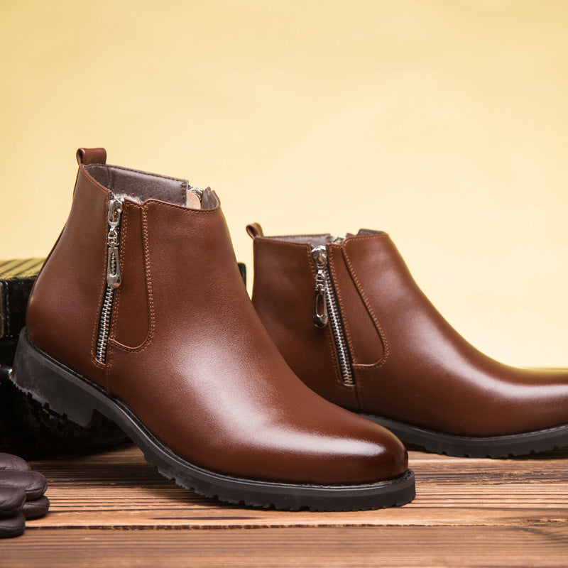 Botte Homme Cuir – Bout Pointu Fermeture Zip Latérale