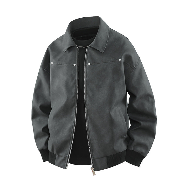Manteau Homme Rétro à Col Revers – Esprit Américain Iconique