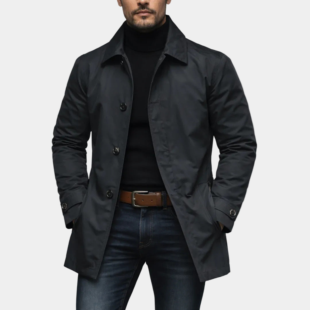 Trench Long Homme – Coupe Décontractée Élégante