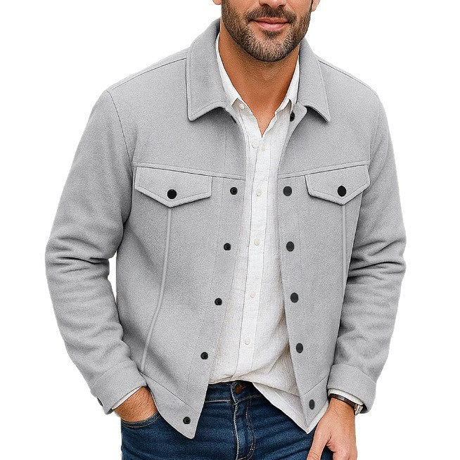 Veste Homme – Coupe Slim avec Col à Revers, Style Automne