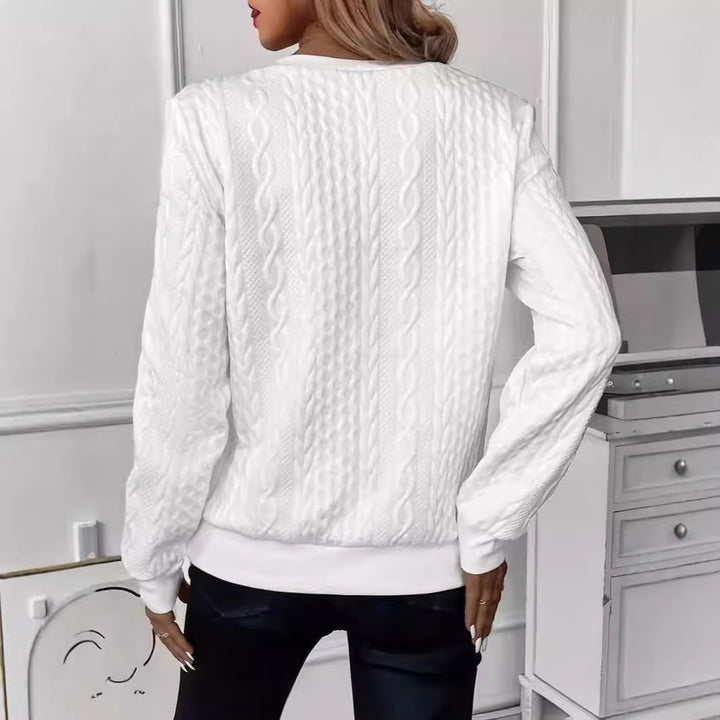 Vatteret dametrøje – moderne, lun sweatshirt med lynlås