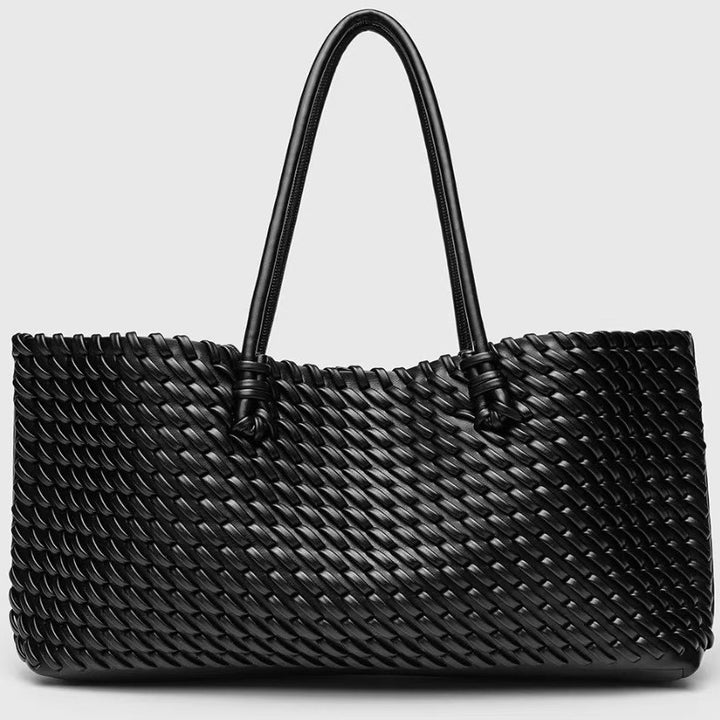 Geflochtene Damen-Shopper-Tasche – Strukturierte, rechteckige Form