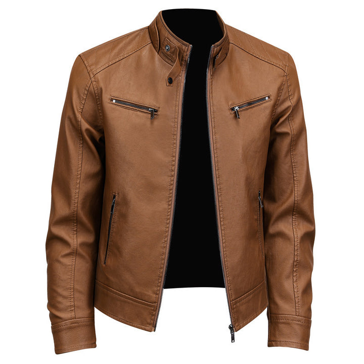 Herren-Jacke mit Reißverschluss und taillierter Passform – Rundhalsausschnitt mit Taschen