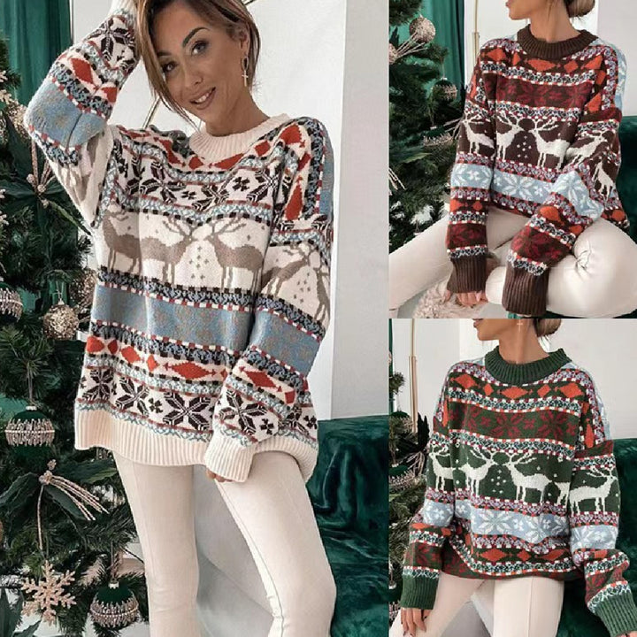 Pull Femme en Maille – Col V Décontracté pour l’Hiver