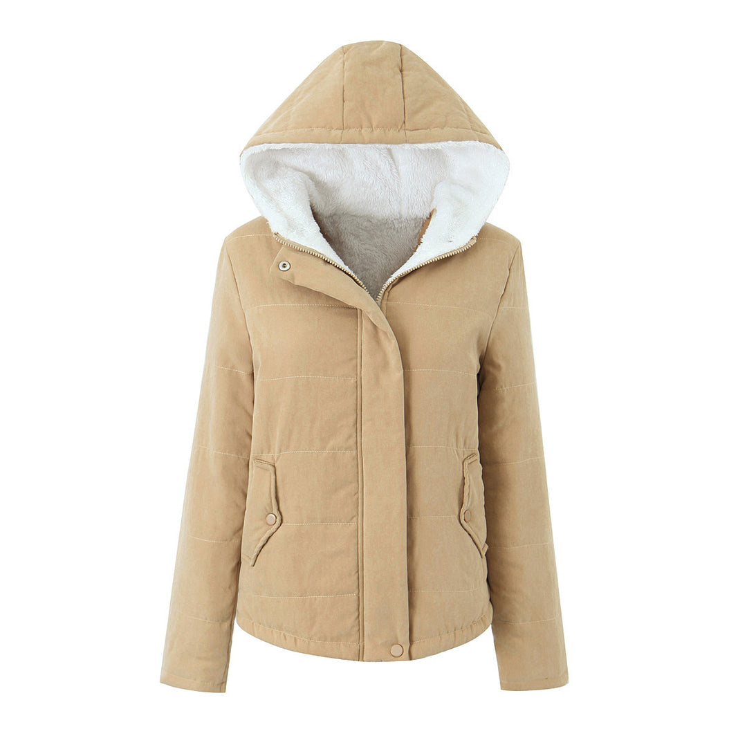 Veste Femme à Capuche Doublée Polaire – Coupe Cintrée Matelassée