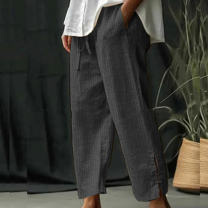 Pantalon Homme Large Coton Mélangé – Coupe Tapered à Rayures
