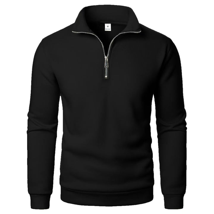 Herren-Sweatshirt mit Stehkragen und halbem Reißverschluss – lässige Passform