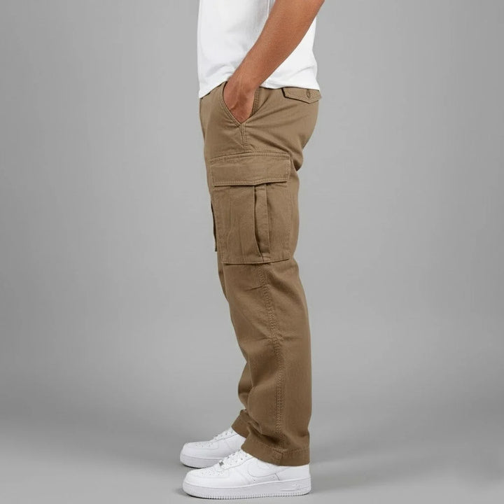 Pantalon Cargo Homme – Coupe Ample, Taille Cordon, Multi-poches