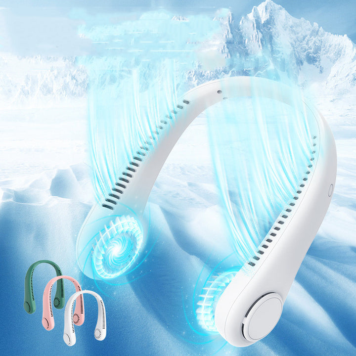 Ventilatore a Collo Ricaricabile Senza Pale – Portatile a Mani Libere USB