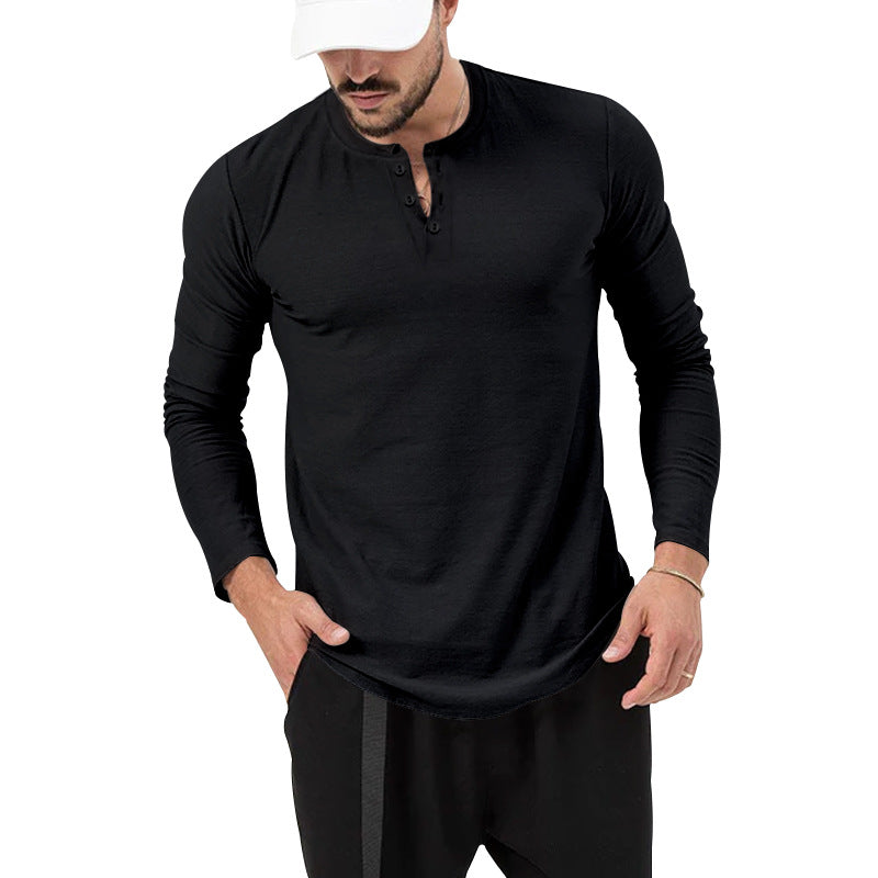 Chemise Henley Homme Maille Côtelée – Manches Longues Texturées