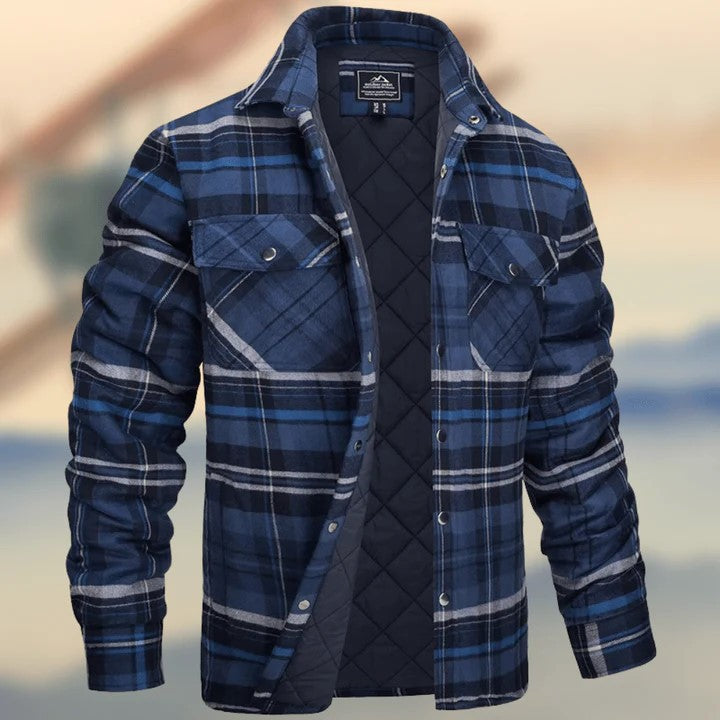 Veste Homme à Carreaux Mi-longue – Finition Twill Doux