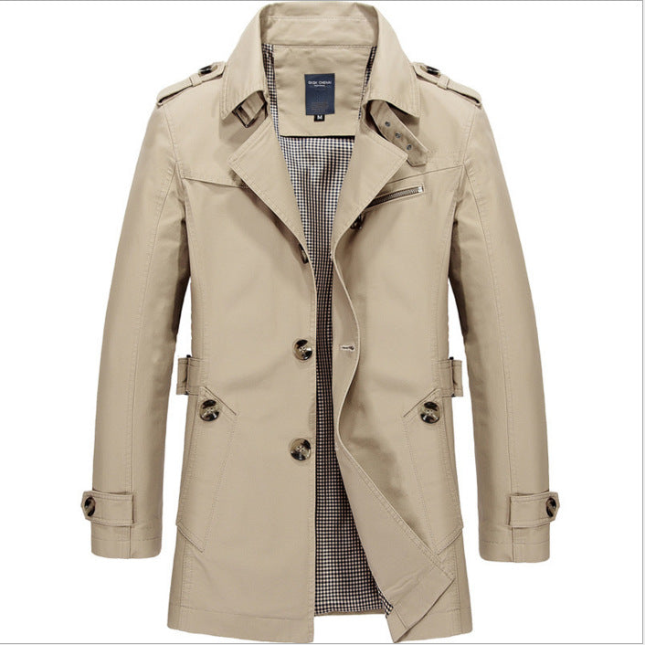 Manteau Homme en Coton – Coupe Mi-Longue Grandes Tailles