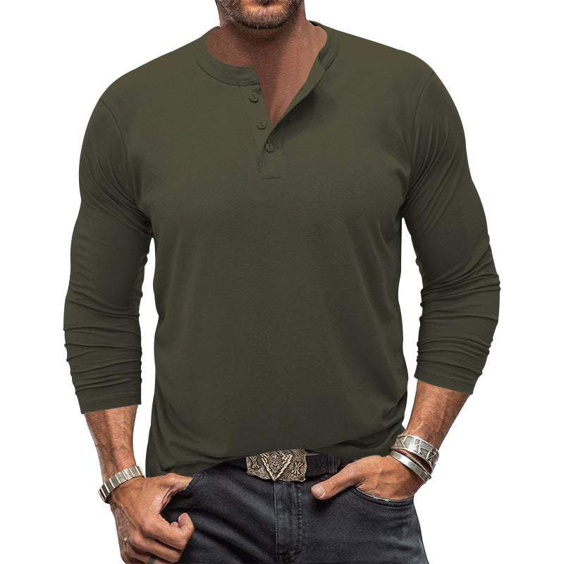 Langærmet T-shirt til mænd - klassisk, tætsiddende pasform
