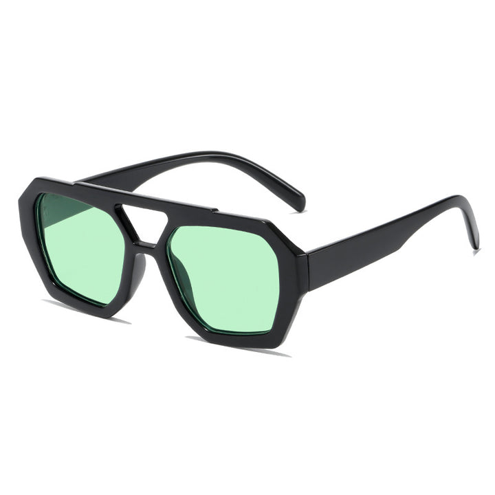 Square Double Bridge Sunglasses – Retro Unisex Frame