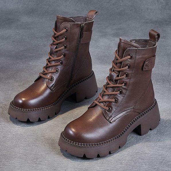 Bottines Femme à Talon Haut – Plateforme Martin Doublure Polaire