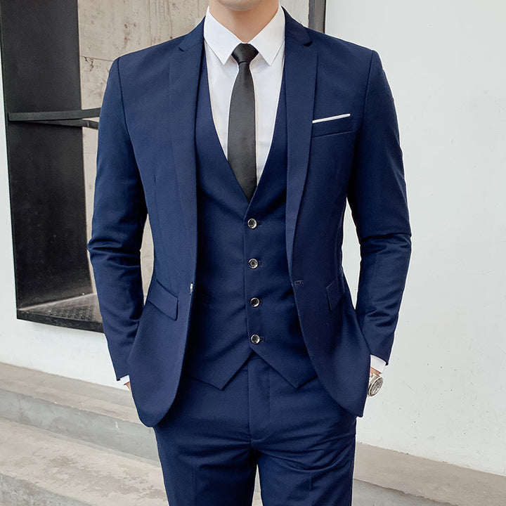 Herrenanzug aus Baumwolle, 3-teilig – Moderner Slim-Fit-Schnitt