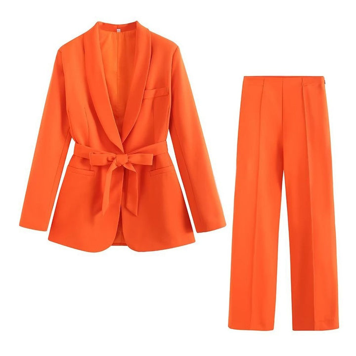 Ensemble Blazer et Pantalon Femme – Taille Ceinturée Élégante