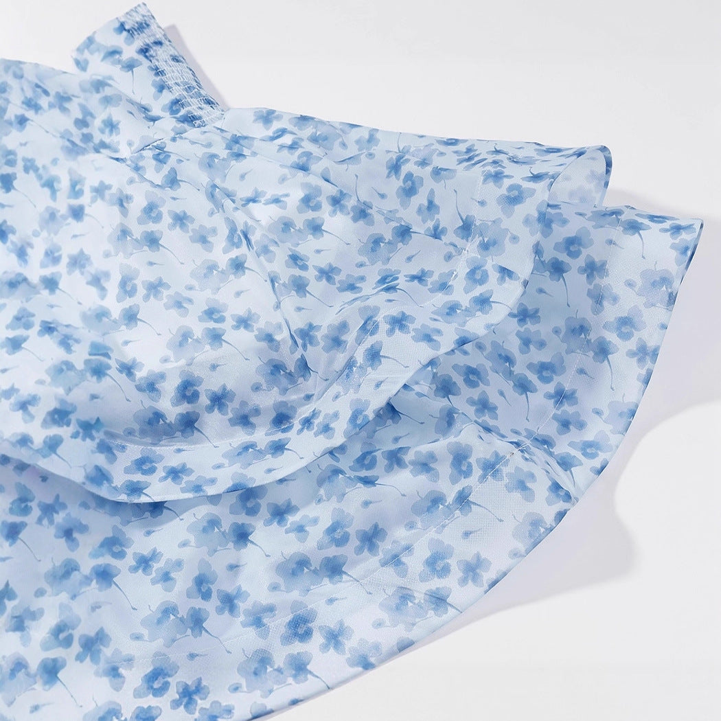 Vestito da donna mini aderente – taglio a linea A con stampa blu