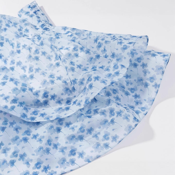 Vestito da donna mini aderente – taglio a linea A con stampa blu