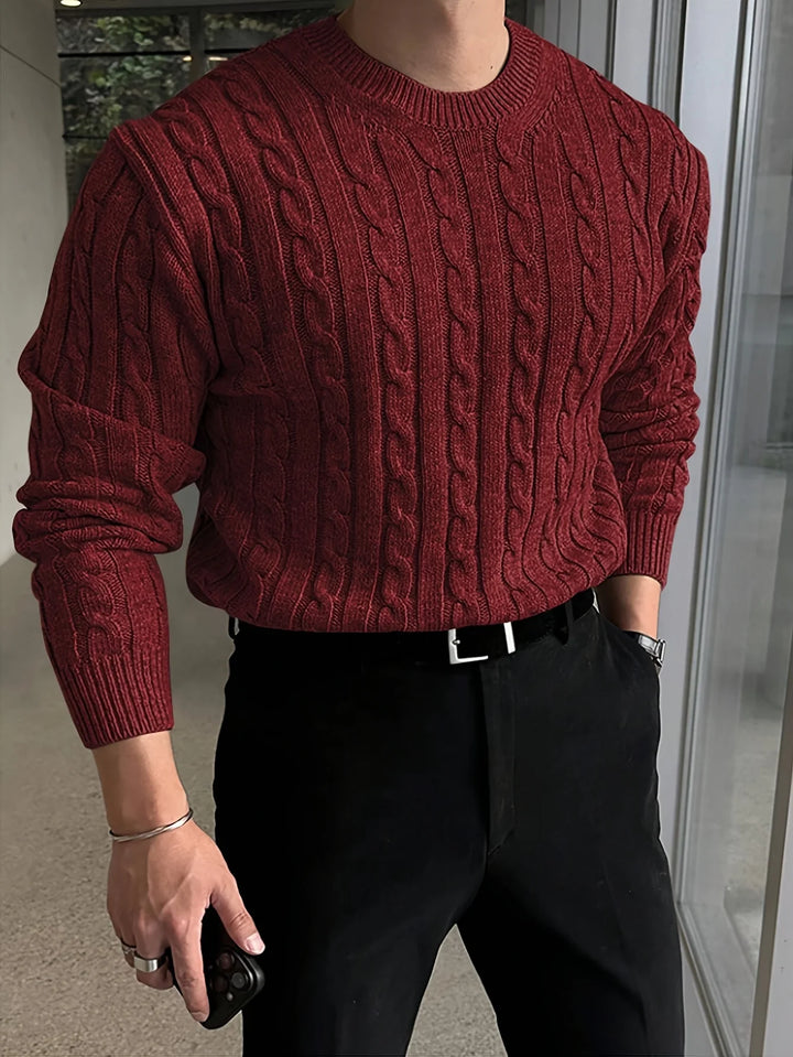 Herren-Rollkragenpullover – Grobstrick mit Strukturmuster