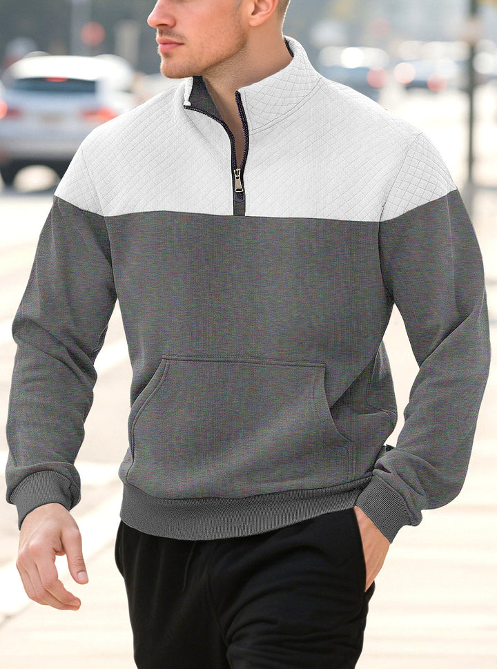 Herren-Pullover aus Strickwaren mit Reißverschluss – minimalistische lange Ärmel