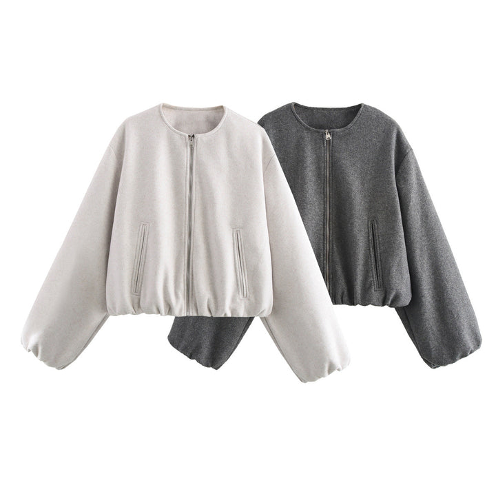 Veste Femme Courte Col Rond – Coupe Décontractée
