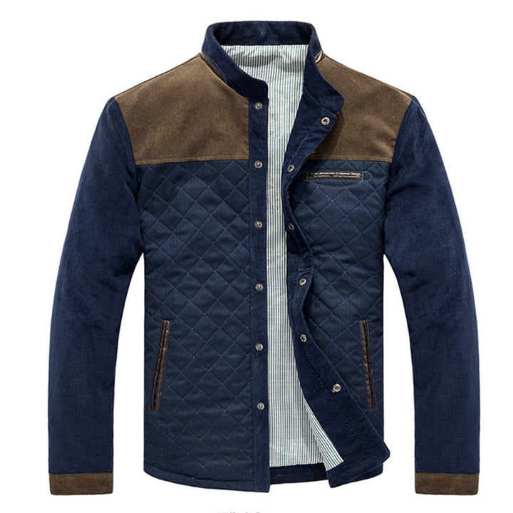 Herren-Jacke aus strukturiertem Stoff – Warmes Futter &amp; Knopfverschluss