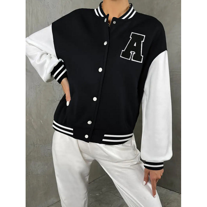 Veste Cardigan Varsity Femme – Coupe Baseball Décontractée