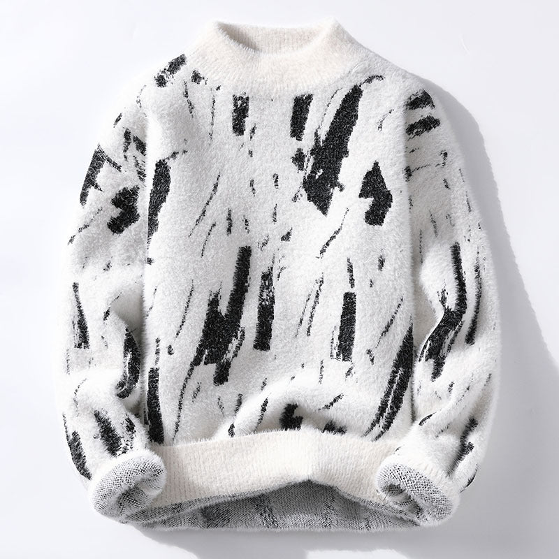 Pull Homme Maille Épais – Doublure Polaire Coupe Ample