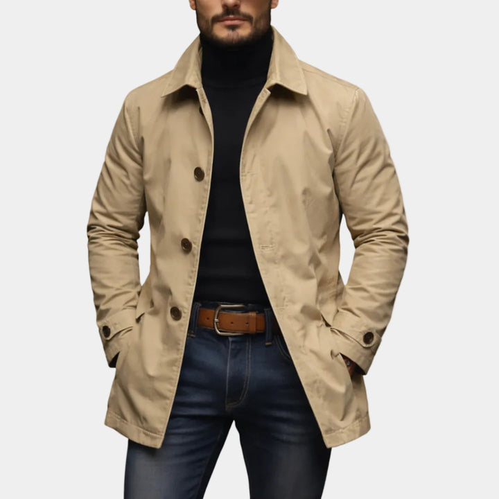 Trench Long Homme – Coupe Décontractée Élégante