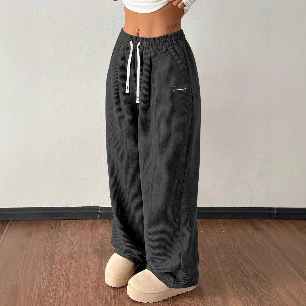 Pantalon Femme Ample à Cordon – Coupe Décontractée Polyvalente