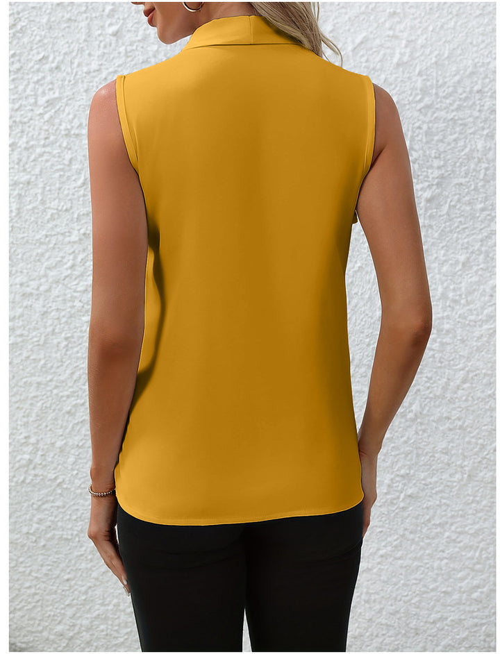 Chemise Sans Manches Femme Col V – Haut Léger Décontracté Bureau