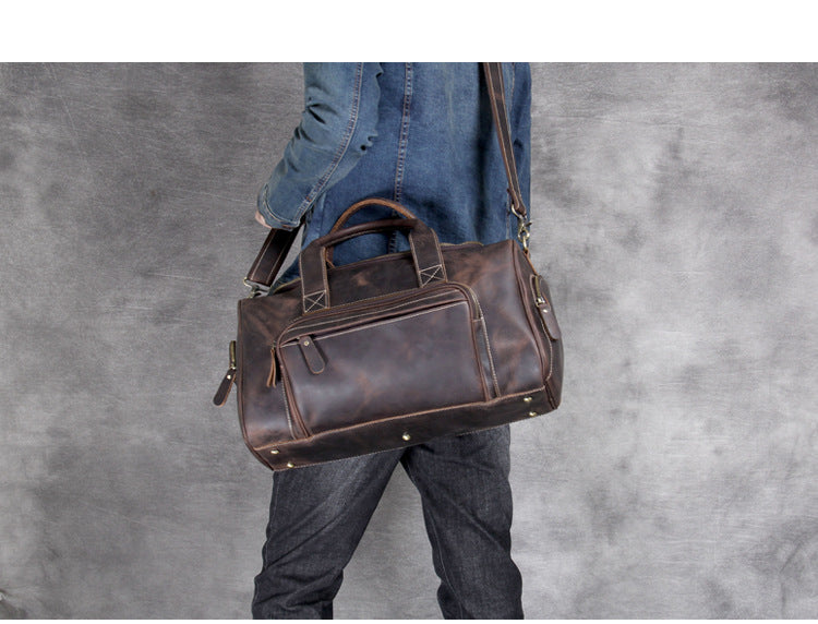 Borsa da viaggio uomo – Grande borsa weekend morbida in stile retrò