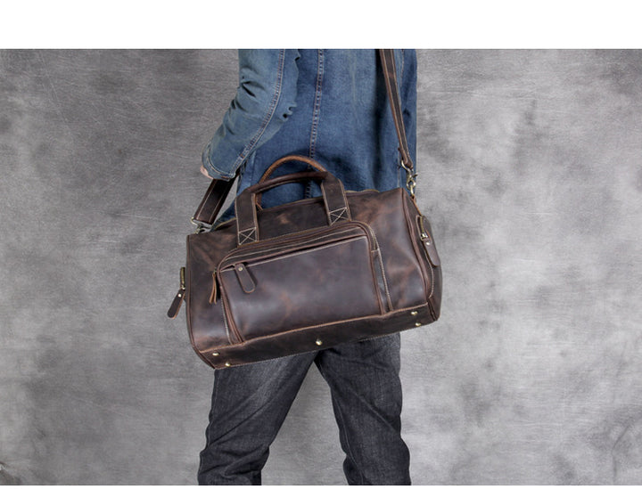 Borsa da viaggio uomo – Grande borsa weekend morbida in stile retrò