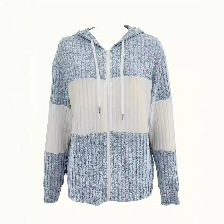 Sweat à Capuche Femme – Coupe Décontractée Zip et Tissu Texturé Doux