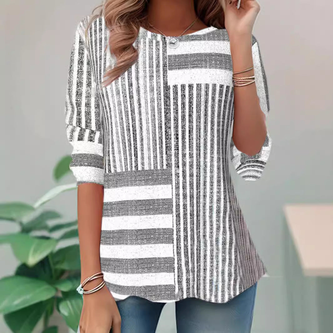 Damen-Sweatshirt mit Retro-Karomuster – Künstlerischer 3D-Effekt