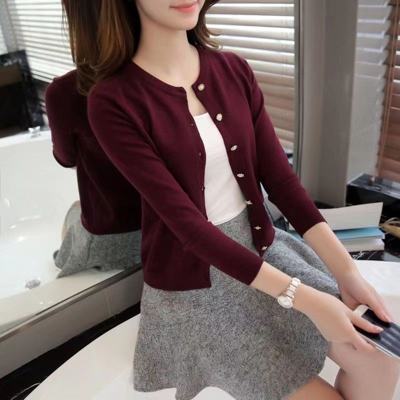 Cardigan Femme Maille – Coupe Droite Col Rond