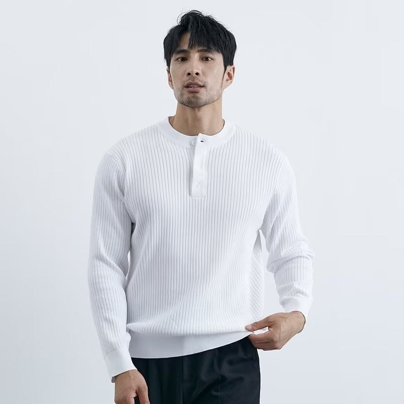 Pull Homme Coupe Slim – Maille Moderne à Manches Longues